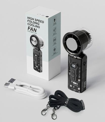 Freezy Personal Fan Refrigeration Fan Handheld Fan W/ 1-100 Stepless Adjusting & Battery Status