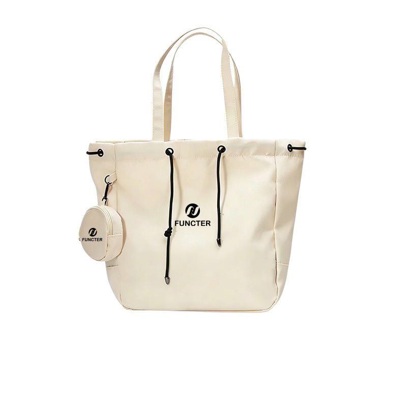 Nylon Drawstring Tote With Detachable Coin Pouch