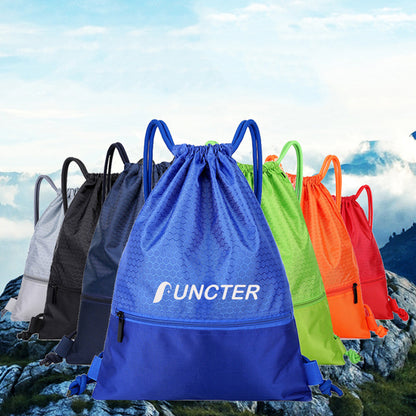 Waterproof Draw String Back Sack with Zip Pocket-Size S