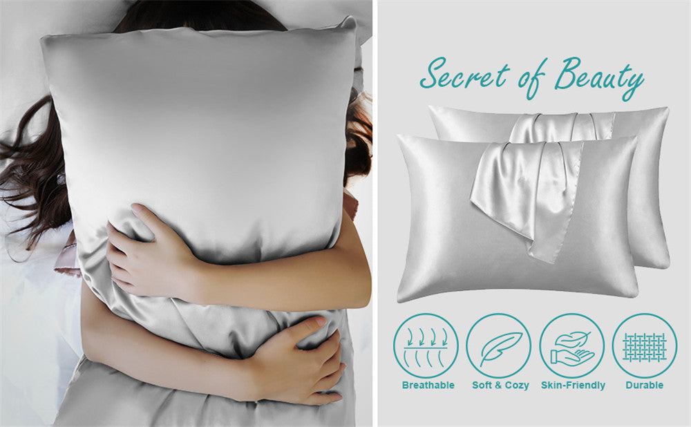 Full Printed 20 x 30" Premium Square Satin Silk Throw Pillowcase - Envelope Closure