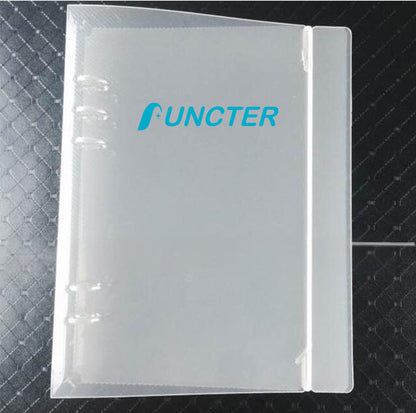 A5 Clear Hard Cover Round Ring Binders 6-Ring Binder Document Folder W/ Elastic Band