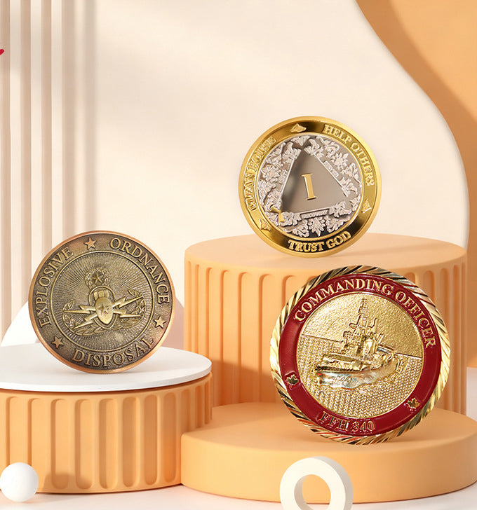 1.8" Fully Customized Metal Challenge Coin Round Commemorative Coins