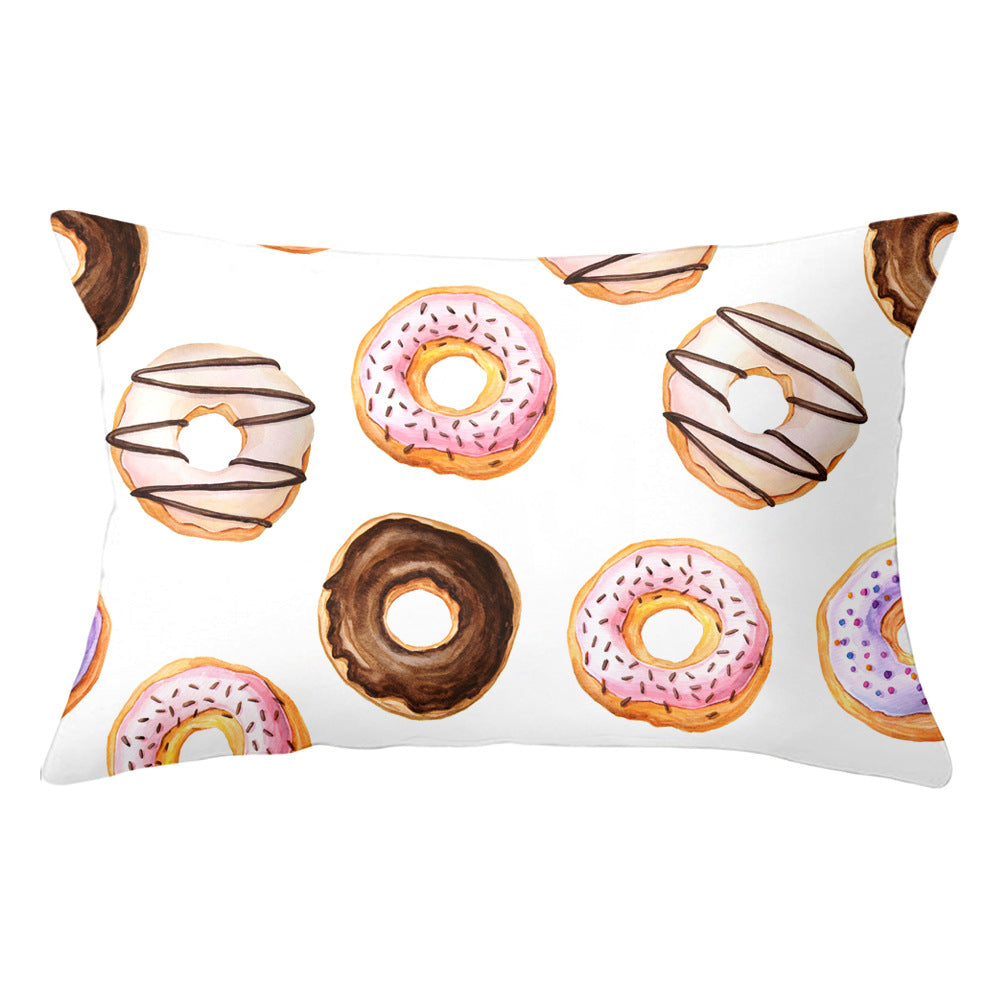 Full Printed 20 x 26" Premium Doughnut Polyester Short Plush Throw Pillowcase W/Hidden Zipper