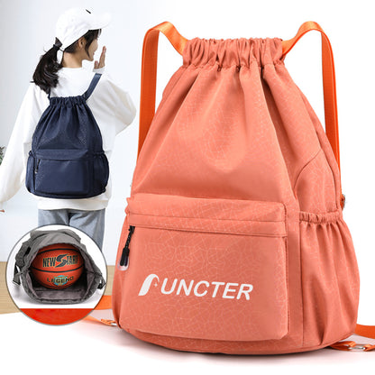 Waterproof Oxford Drawstring Backpack Sports Gym Bag-Size L