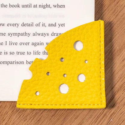 Cheese Shape Bookmark Triangle PU Leather Bookmark Page Corner for Book Lover