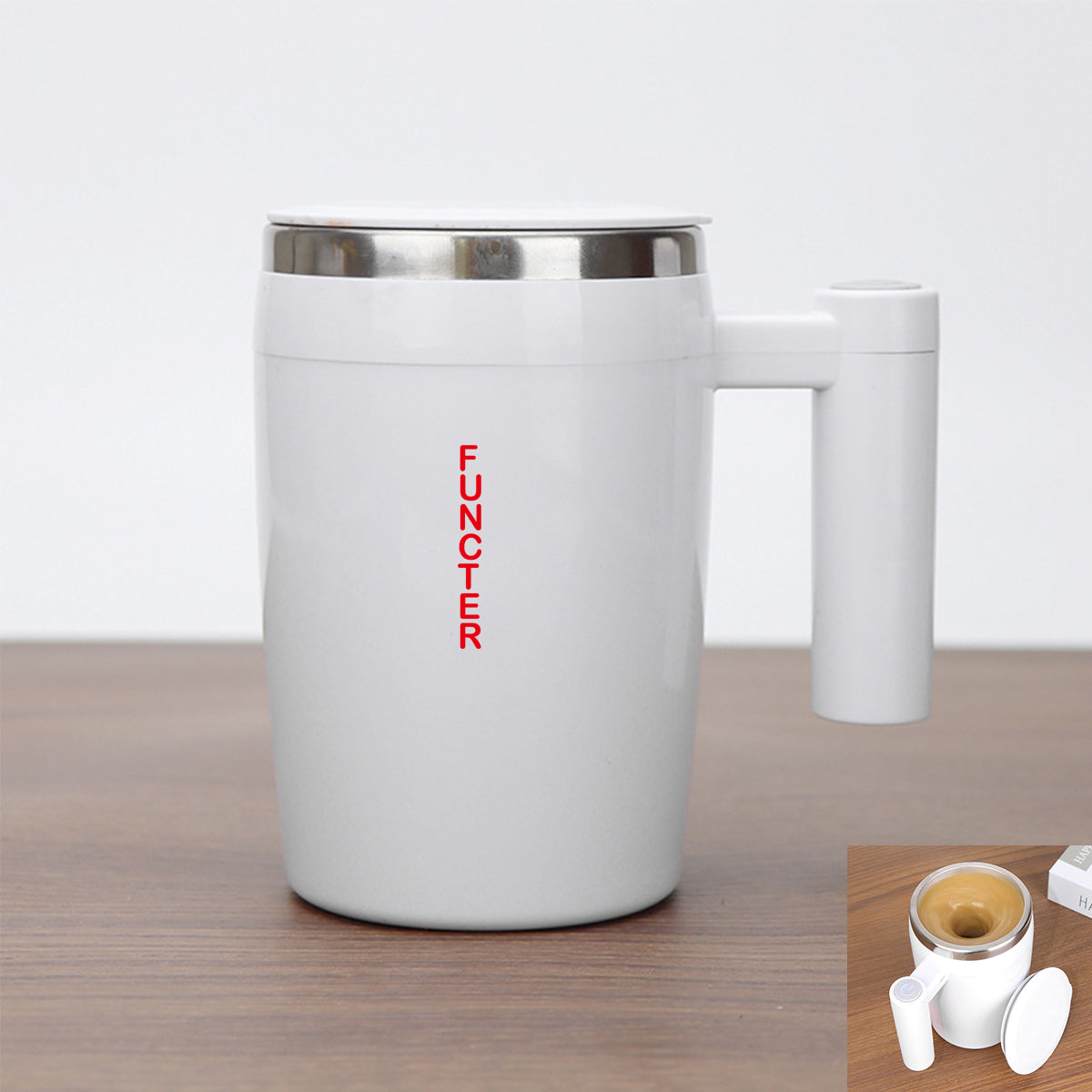 380 ml Tempature Display Magnetic Stirring Coffee Cup Milk Protein Powder Electric Stirring Cup