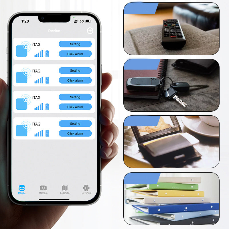 Rectangle Shaped Wireless Smart Tracker Anti-Lost Device Keychain Key Finder W/ Rechargeable Battery