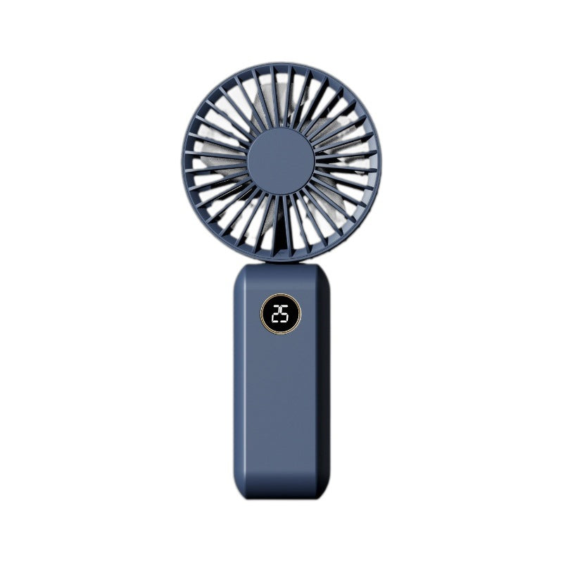 Foldable Mini Handheld Fan With Battery Display Rechargeable Portable Fan Adjustable Wind Speed