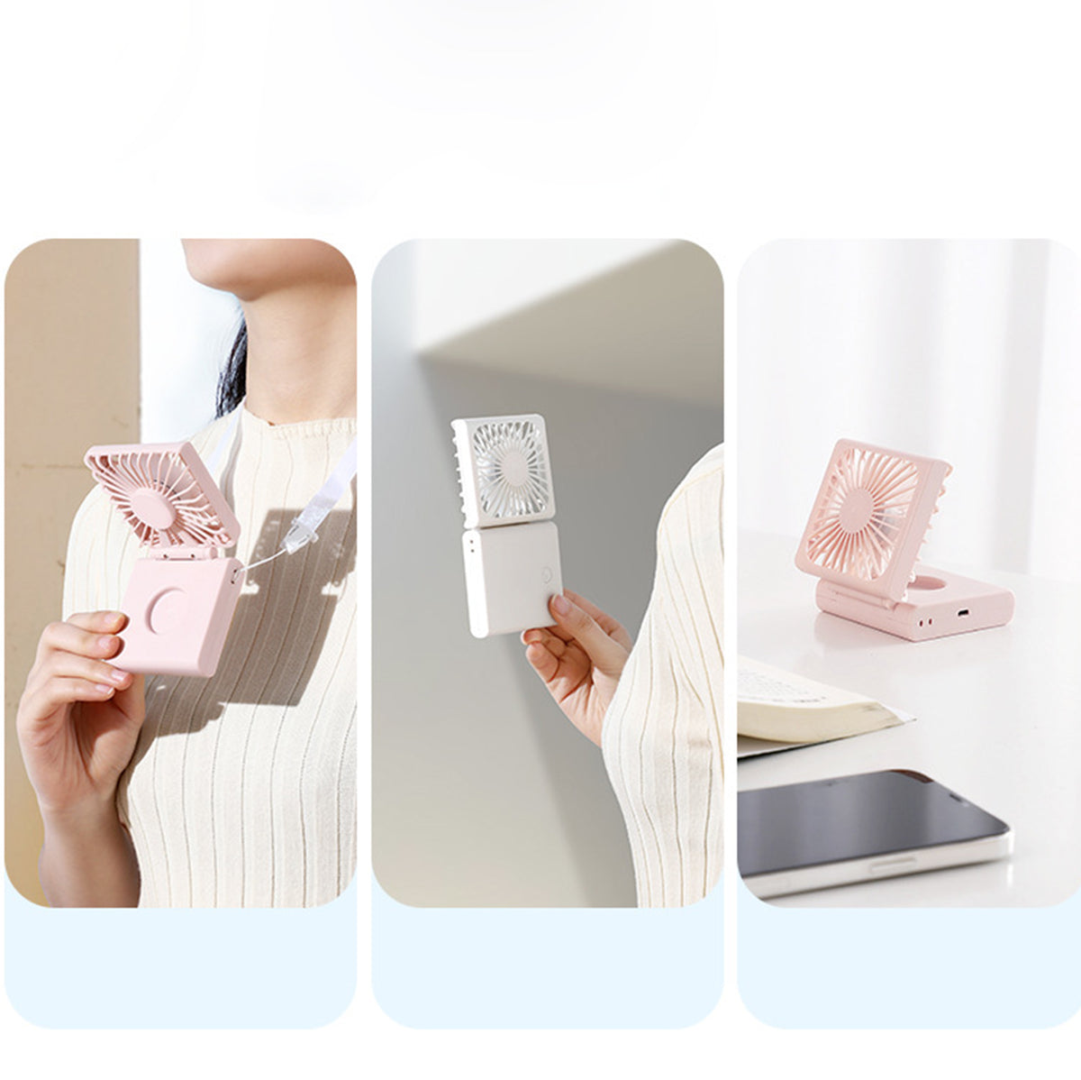 Portable 3-IN-1 Hand/Desk/Neck Fan for Summer