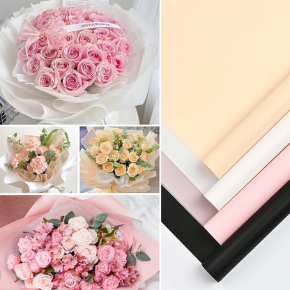 20" x 30" Floral Bouquet Wrap Paper - White