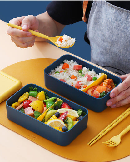 1440ml PP Material Bento Box Multi-layer Sealing Combination Basket Picnic Lunch Box(2 layer)