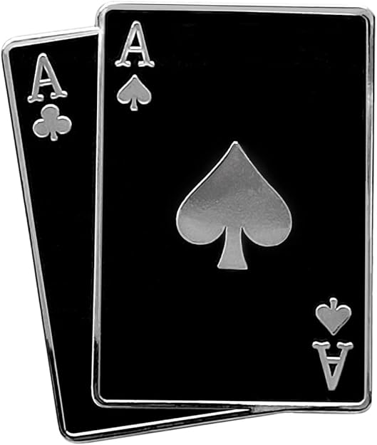 Custom Black Pair of Aces Poker Cute Enamel Lapel Pins Brooch Pin Badge