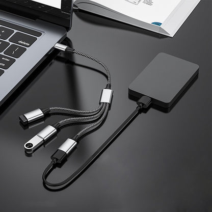 3" 1 USB Splitter Cable, Portable USB Hub for Charging, Data Transfer, Laptop