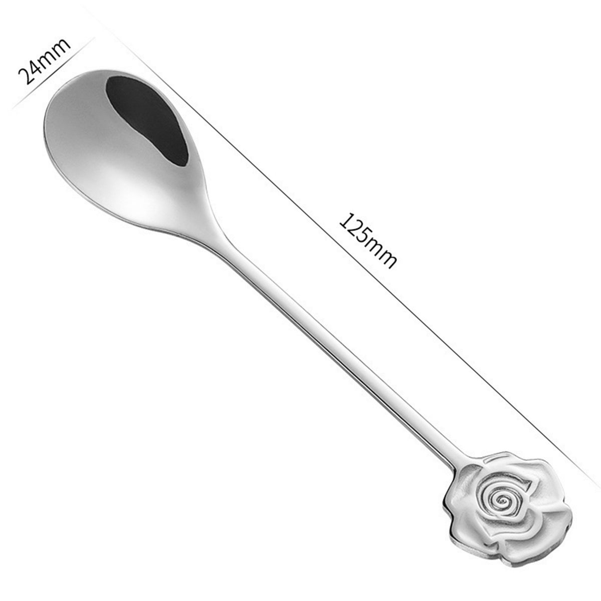 304 Stainless Steel Rose-Shaped Coffee Spoon Dessert Spoon