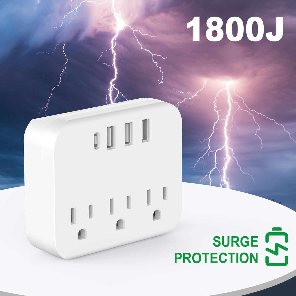 Multi 7" 1 USB Wall Outlet Extender