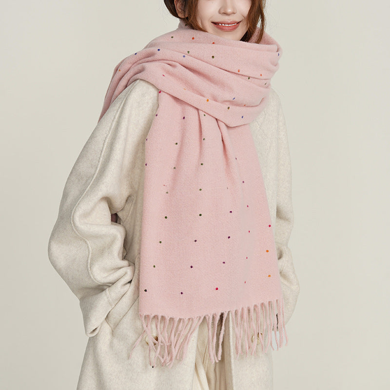 Confetti Faux Cashmere (Polyester) Scarf – 26.8"x 70.9"