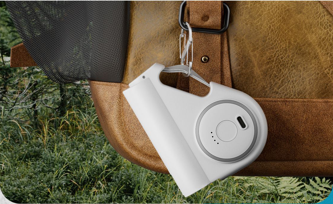5000mAh Mini Power Bank WIth Wireless Charger For Smart watch With Metal Carabiner