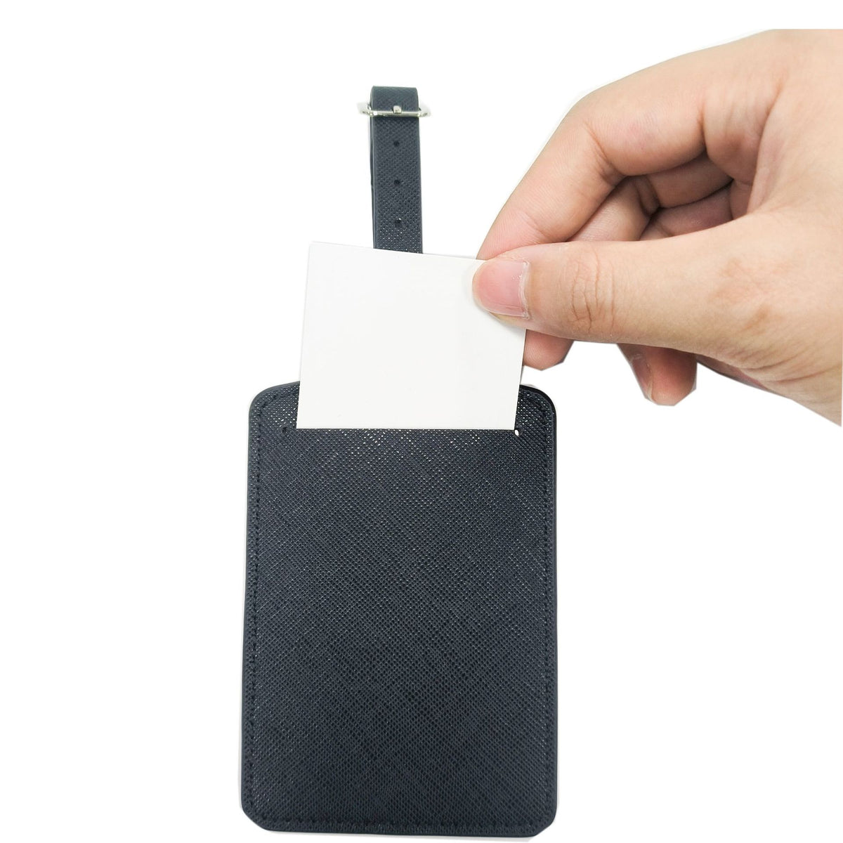 Rectangular Shape PU Leather Luggage Tag (Size M)
