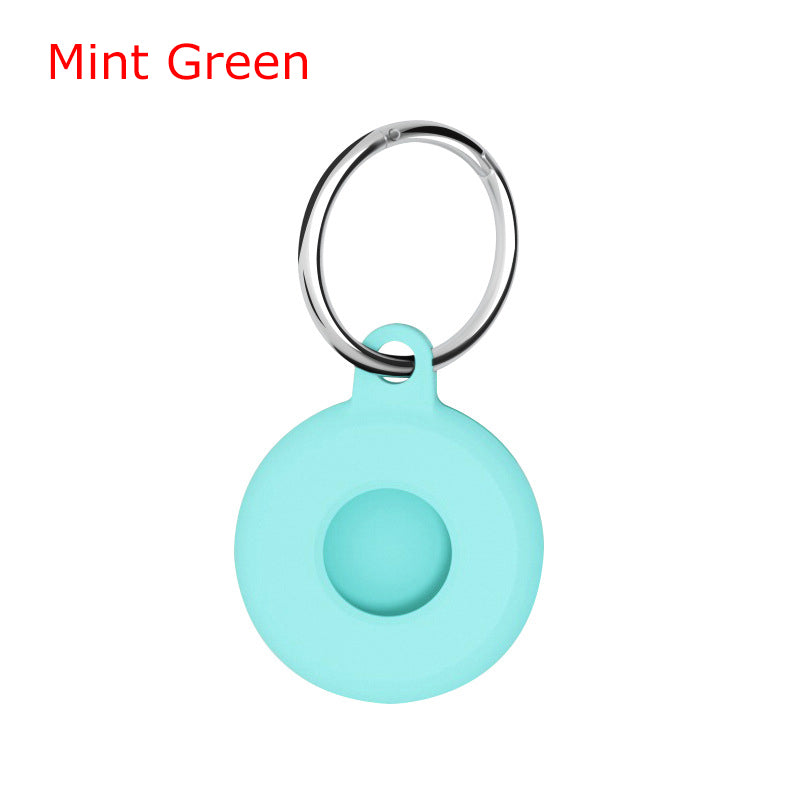 Circular Silicone Key Tag Tracker Cover Access Card Sleeve Anti-Lost Protector Holder W/ Key Ring