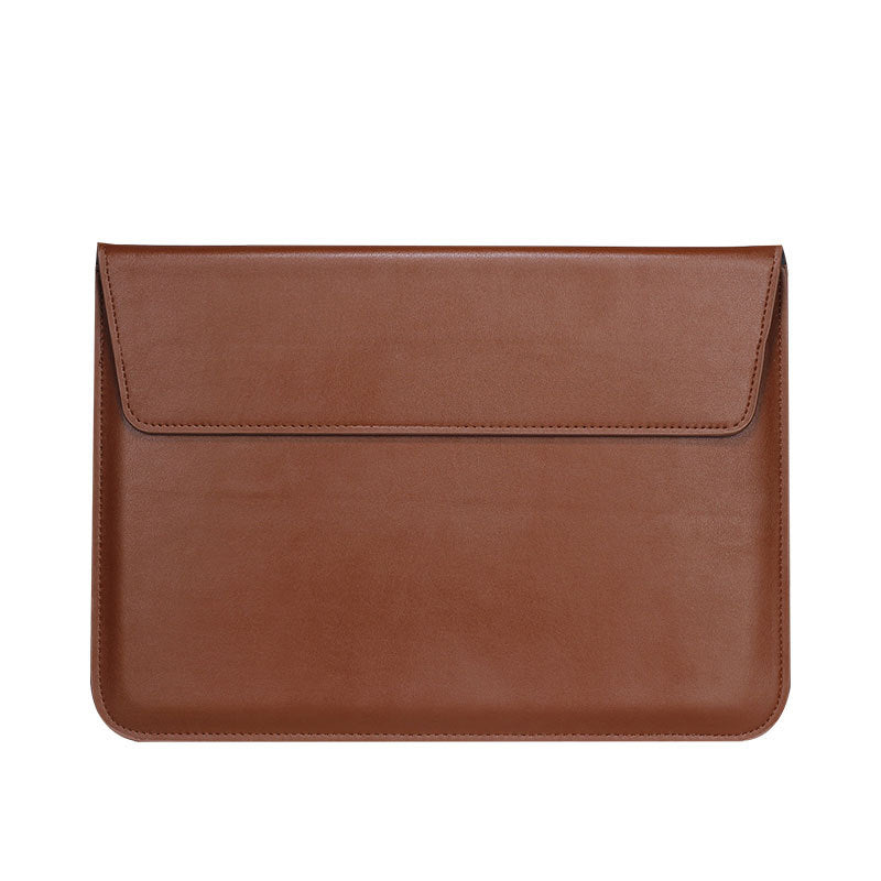 13" PU Leather Laptop Sleeve Foldable Stand With Magnetic Closure