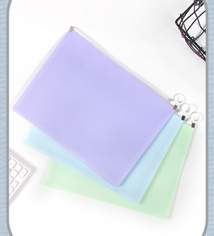 Colorful Zip Plastic Envelopes A5 Zipper Document Folder Letter File Folders Expanding Envelope