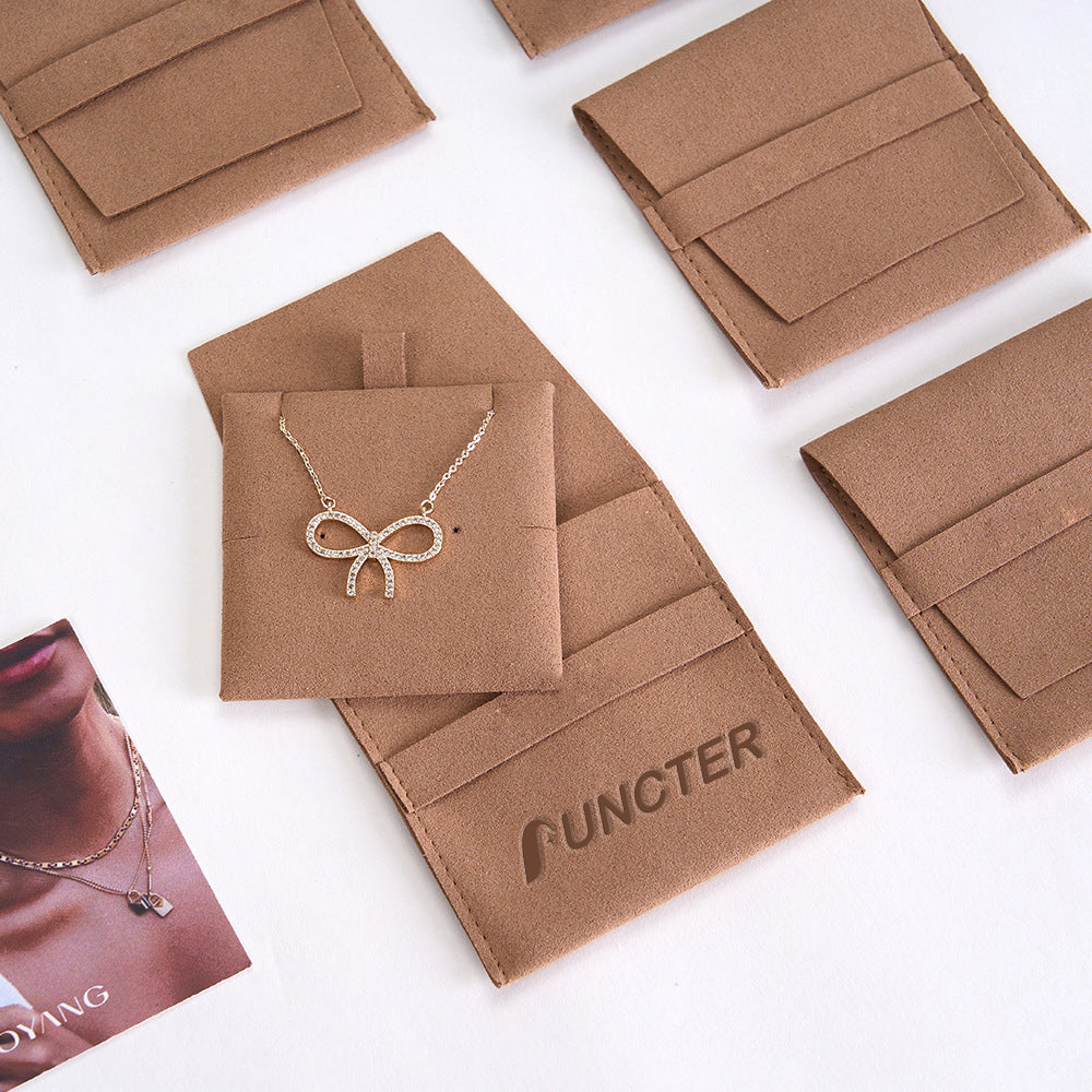 3.2" Microfiber Bag Envelope Jewelry Pouch w / Insert Pad for Earrings, Necklace