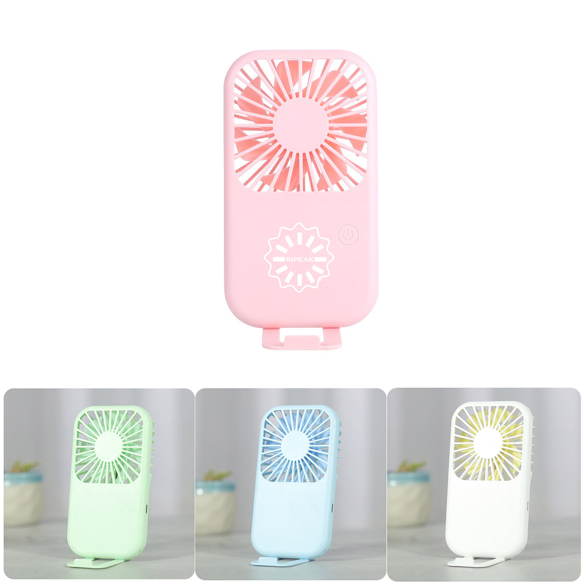Mini Rechargeable Handheld Fan Phone Holder Adjustable Wind Speed Fan
