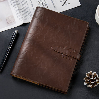 A5 Soft Leather Binder Notebook W/ Pen Holder