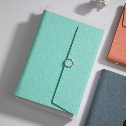 A5 PU Leather Rings Binder Notebook Ruled Lined Journal with Card Holder Side Pocket Pen Holder