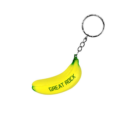 Simulated Banana Stress Reliever Ball Keychain