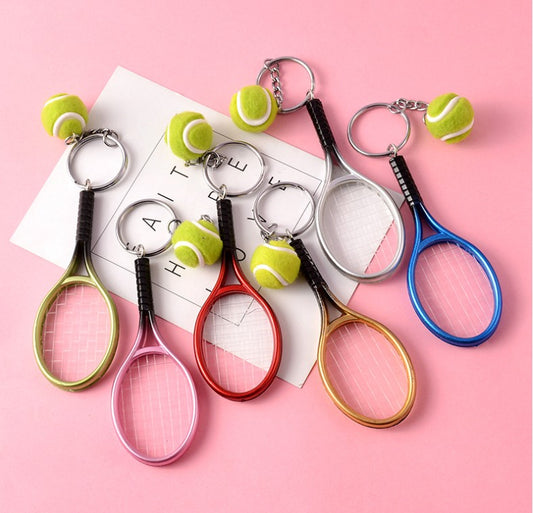 Color Metal Tennis Set Keychain