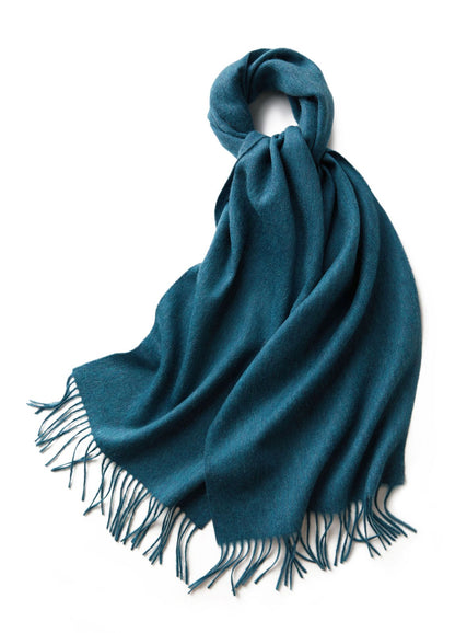 71" 100% Lamb Wool Plain Scarf Warm Autumn Winter Scarf Solid Color Fringed Wool Scarf