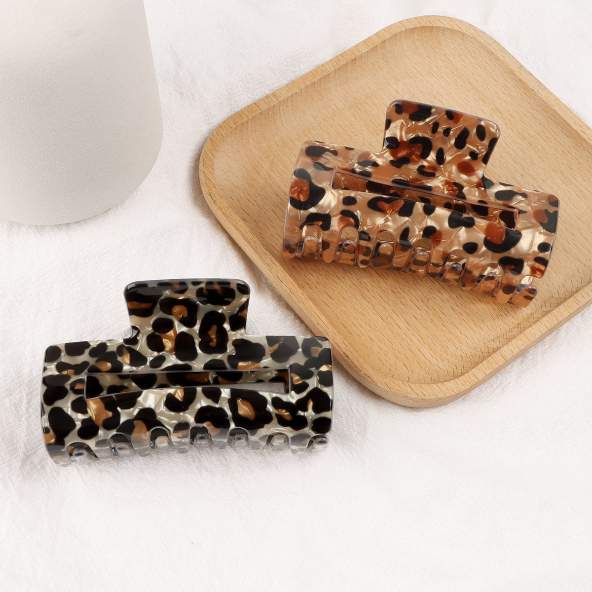 3.35" L Tortoise Hair Claw Clips Leopard Print Hair Accessories
