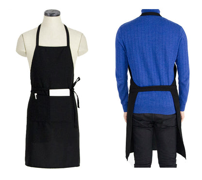 27.5x33.5" Unisex Polyester Bib Apron for Kitchen Crafting BBQ Outdoors W/2 Roomy Pockets