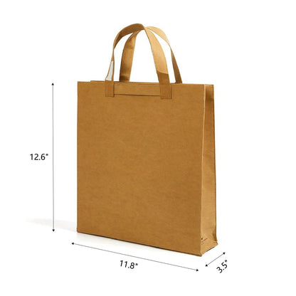 Reusable Kraft Paper Tote Bag Durable Paper Material Hand Bag