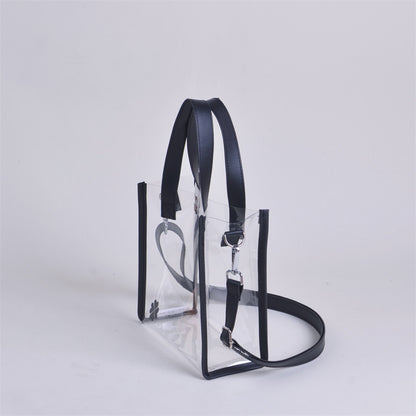Stadium Approved Bag PVC Transparent Shoulder Bag Clear Bag Crossbody Bag W/ Separate Drawstring Bag