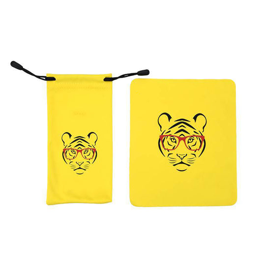 Custom Microfiber Glasses Cleaning Cloth & Glasses Bag Set