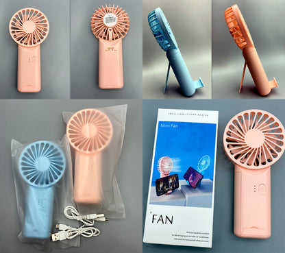 Mini Fan USB Rechargeable Portable Fan with Phone Stand