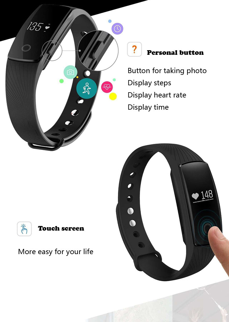 0.49 OLED Screen Heart Rate Monitoring Pedometer