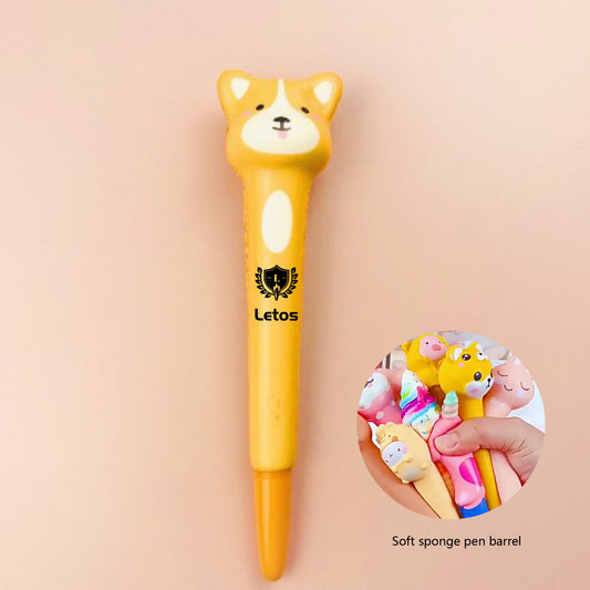 Akita Dog Stress Reliever Pen 2" 1 Squeeze Toy Pen PU Foam Gel Ink Pen