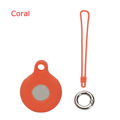 Circular Silicone KeyTag Tracker Case Access Card Sleeve Anti-Lost Protector Holder W/Silicone Strap