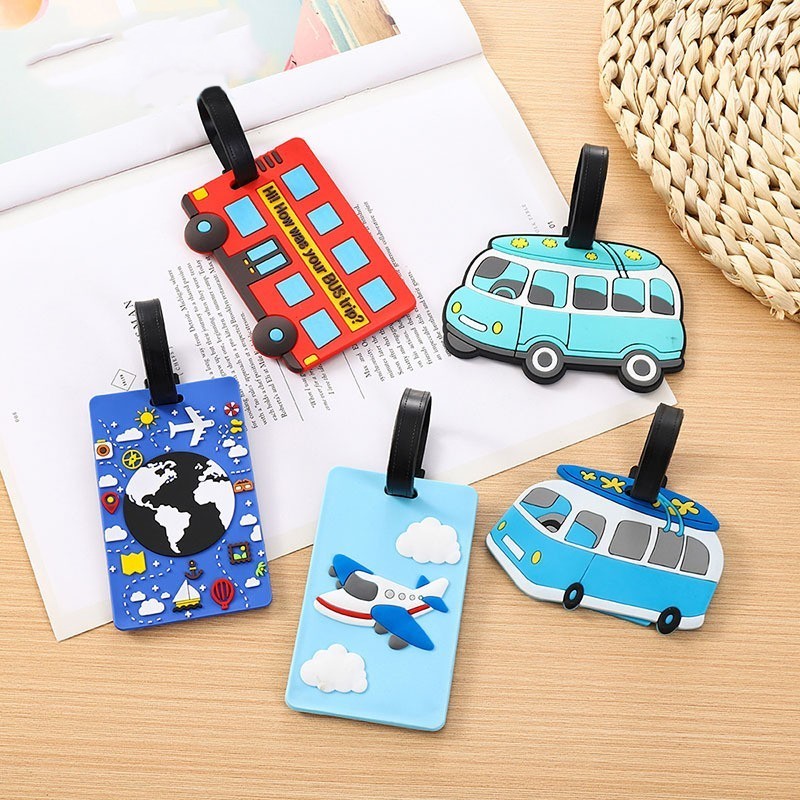 Custome Car Shaped 3D Raised Soft PVC Luggage Tag For Suitcase Travel Baggage