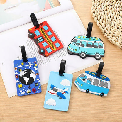 Custome Car Shaped 3D Raised Soft PVC Luggage Tag For Suitcase Travel Baggage