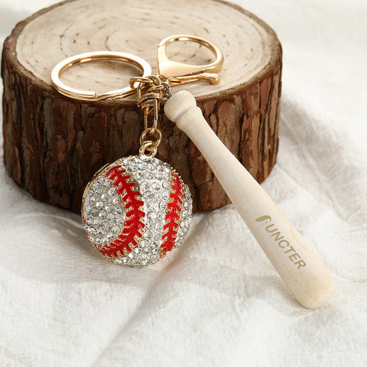 Mini Cute Bling Baseball Keychain Baseball Bag Charms