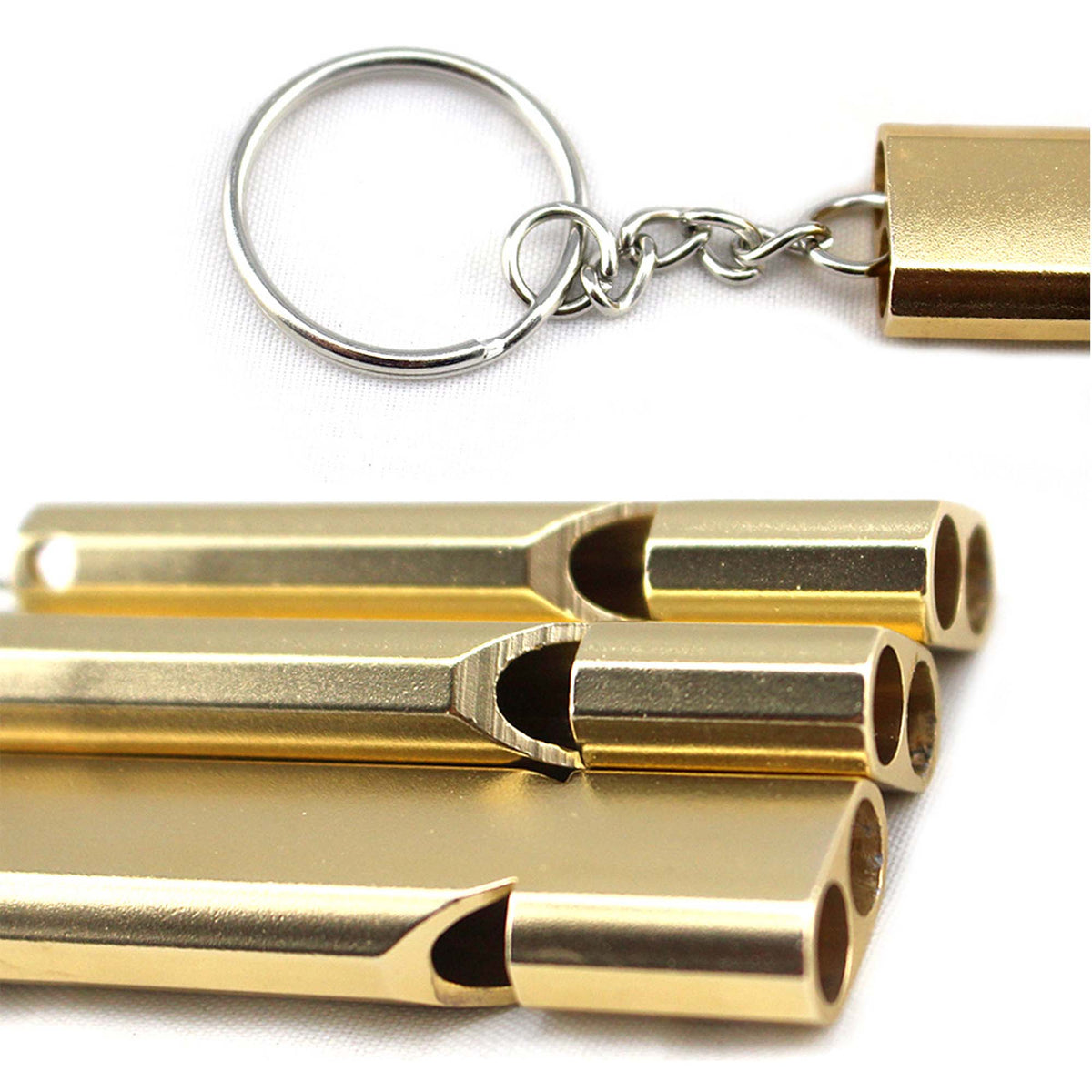 Emergency Double Tubes Survival Whistles w/Lanyard Keychain