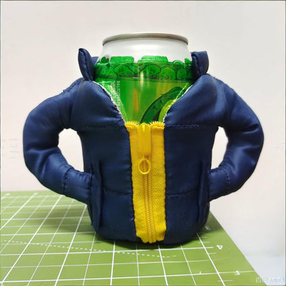 Zipper Jacket Coat Shaped Can Cooler Sleeve