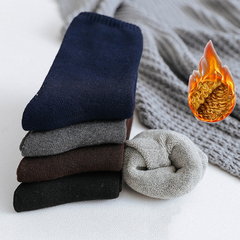 Men Casual Cotton Socks Mid-calf Length Socks For Adult Stretch Crew Socks Thick Warm Sock
