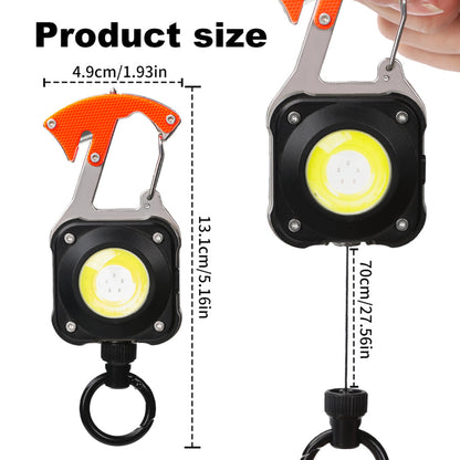 Outdoor Multifunction Retractable Badge Reel w/ Escape Hammer Led Flash