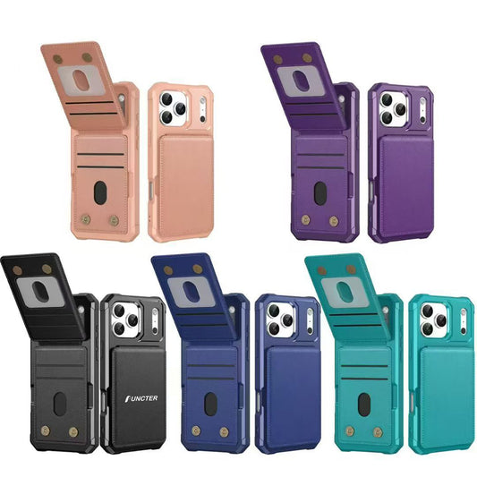 PU Leather Magnetic Phone Wallet Card Holder Phone Case With Phone Stand