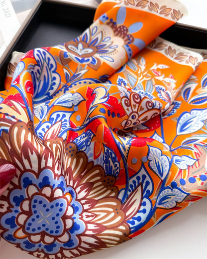 Custom 27.5" x 27.5" Silk Like Neck Scarf Women's Fashion Headband